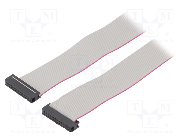 Ribbon cable with IDC connectors; 24x28AWG; Cable ph: 1.27mm