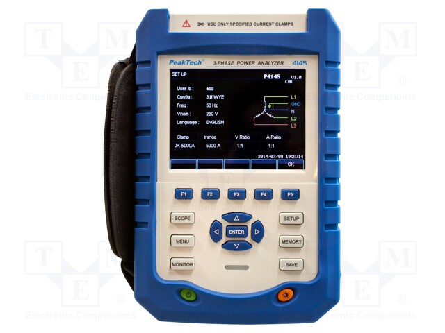 3-phase power quality analyser; TFT 5,6" (320x240),graphical