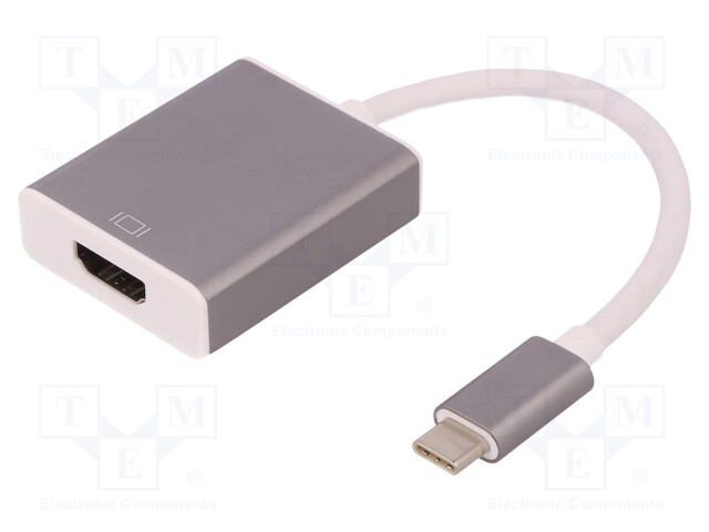 Adapter; USB 3.1; HDMI socket,USB C plug; 182mm