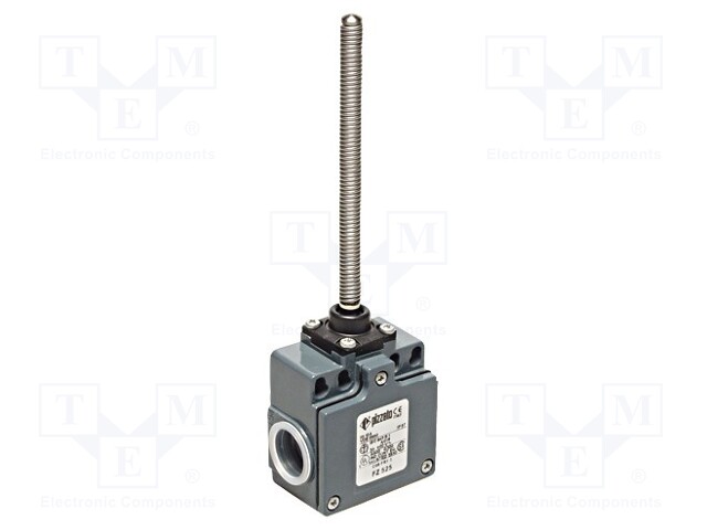 Limit switch; rubber seal,spring, total length 104,5mm; 10A