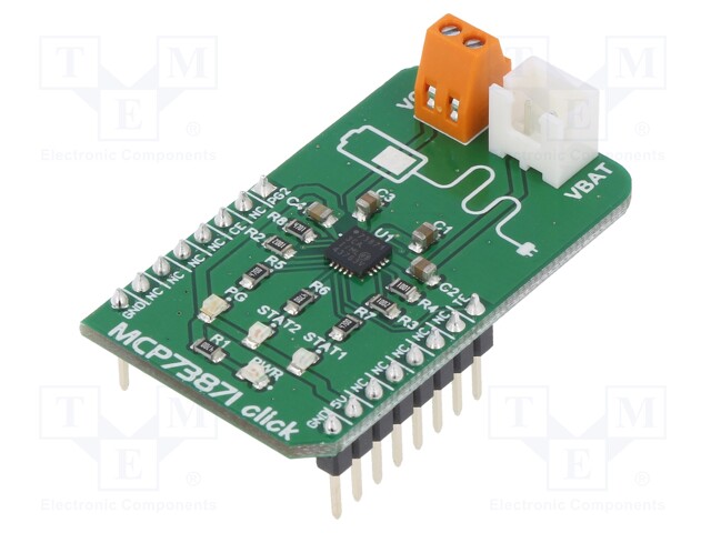 Click board; charger; GPIO; MCP73871; mikroBUS connector; 5VDC