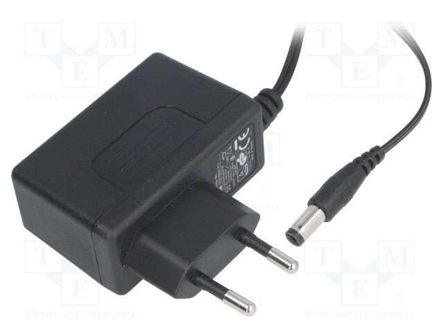 Power supply: switched-mode; 24VDC; 0.5A; Out: 5,5/2,1; 12W; 85%