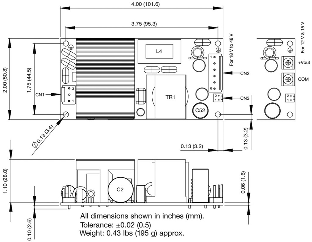 Power supply: switched-mode; 225W; 80÷264VAC; OUT: 1; 48VDC; 3.1A