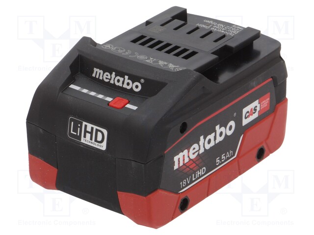 Re-battery: Li-Ion; 18V; 5500mAh; Application: METABO,power tools