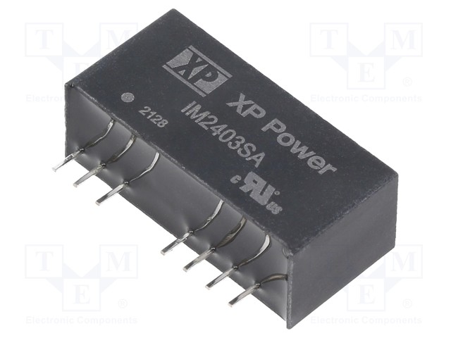 Isolated Board Mount DC/DC Converter, Regulated, ITE, 1 Output, 2 W, 3.3 V, 500 mA