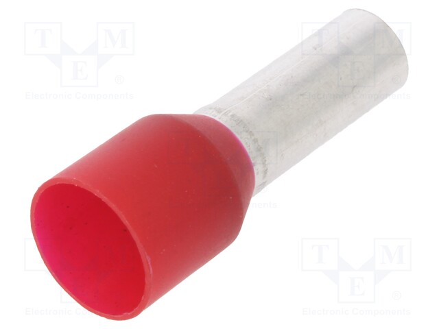 TERMINAL, FERRULE, 12 X 4.6MM, CRIMP RED