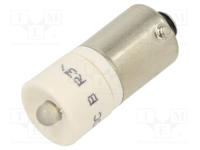 Indicator: LED; BA9S,T10; white; plastic; 48VAC; 48VDC; -20÷60°C