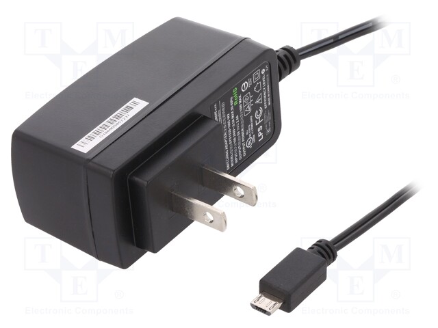 Power supply: switched-mode; 5VDC; 2A; Out: micro USB; 10W; 0÷40°C