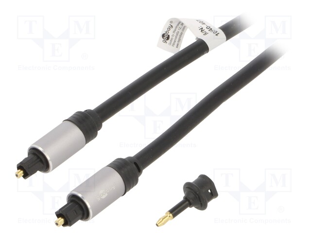 Cable; Toslink plug,both sides; 0.75m; Plating: gold-plated