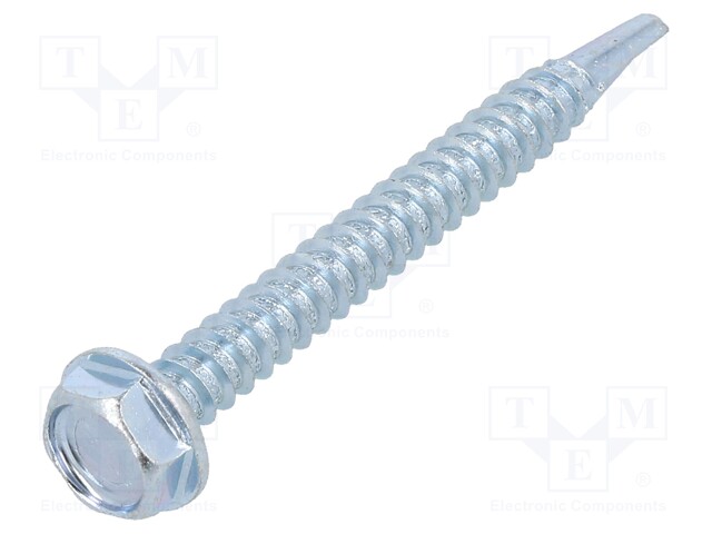 Screw; for metal; 4,8x45; Head: hexagonal; hardened steel; zinc