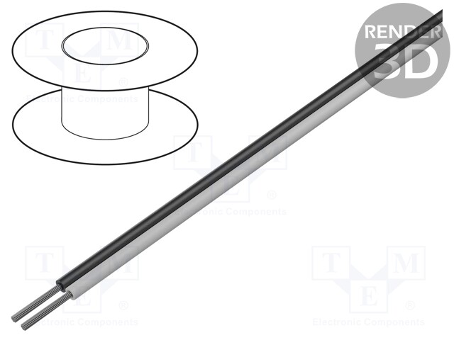 Wire: loudspeaker cable; stranded; Cu,tinned; white-black; PVC