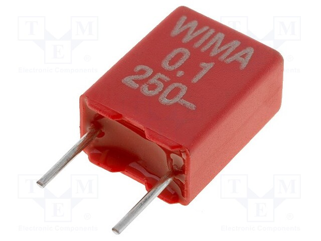 Capacitor: polyester; 100nF; 160VAC; 250VDC; Pitch: 5mm; ±10%