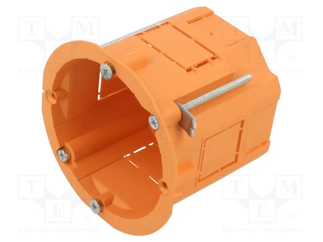 Enclosure: back box; Ø: 60mm; Z: 60mm; plaster embedded; orange