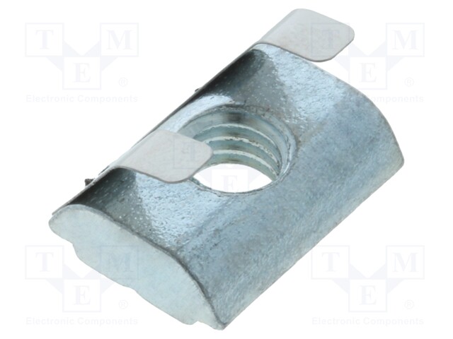 Nut; for profiles; Width of the groove: 8mm; V: with spring leaf