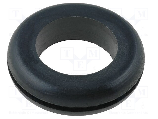 Grommet; Ømount.hole: 25.2mm; Øhole: 18.5mm; rubber; black