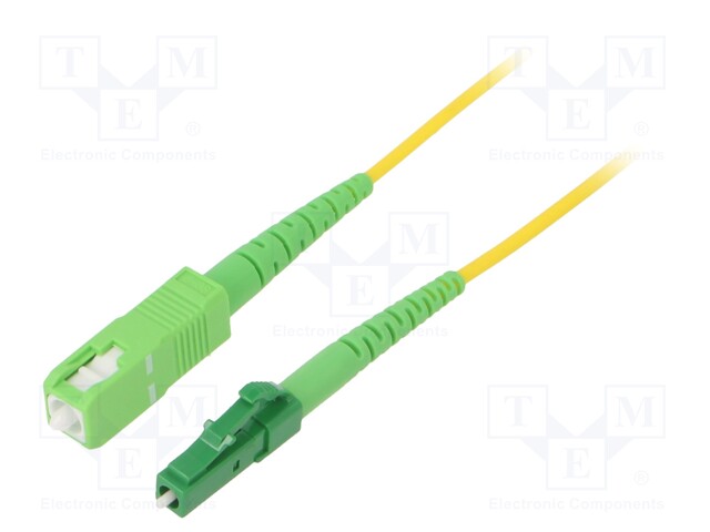 Fiber patch cord; OS2; LC/APC,SC/APC; 1m; LSZH; yellow; Øcable: 2mm
