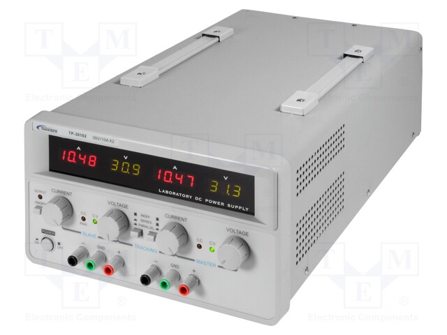 Power supply: laboratory; Channels: 2; 0÷30VDC; 0÷10A; 0÷30VDC