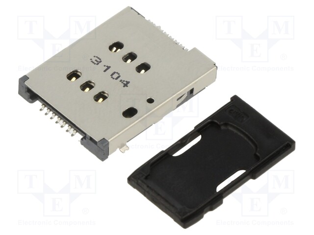 Connector: for cards; Nano SIM; push-push; SMT; PIN: 6