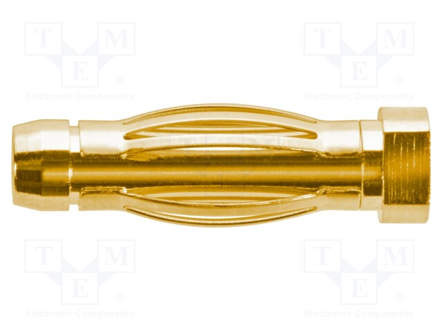 Plug; 4mm banana; 32A; 33VAC; 70VDC; 17.7mm; gold-plated; Thread: M3