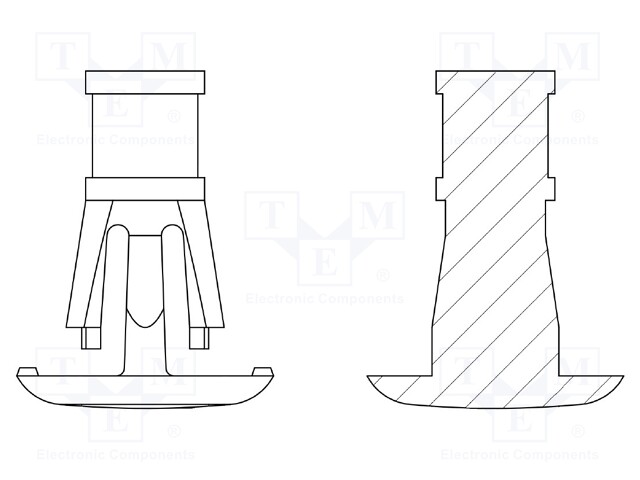 Assembly stud; polyamide 66; L: 14.3mm; snap fastener; UL94V-0