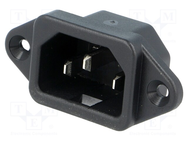 Connector: AC supply; socket; male; 10A; 250VAC; IEC 60320