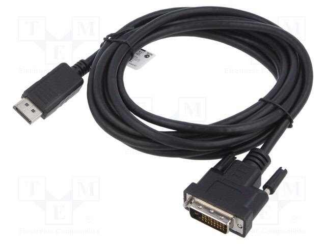 Adapter cable; DisplayPort 1.2; 3m; black; black