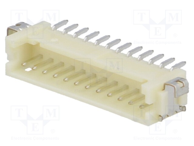 Socket; wire-board; male; DF13; 1.25mm; PIN: 12; SMT; on PCBs; tinned