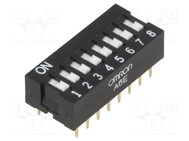 Switch: DIP-SWITCH; Poles number: 8; ON-OFF; 0.025A/24VDC; Pos: 2