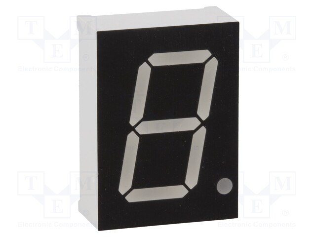 Display: LED; 7-segment; 20.4mm; 0.8"; No.char: 1; red; 60mcd; anode