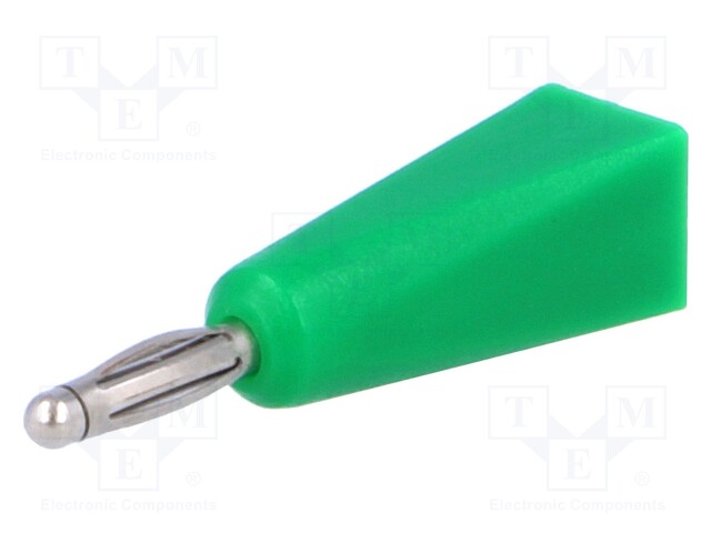 Plug; 2mm banana; 5A; green; Connection: soldering