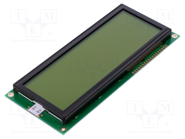 Display: LCD; alphanumeric; STN Positive; 20x4; yellow-green; LED