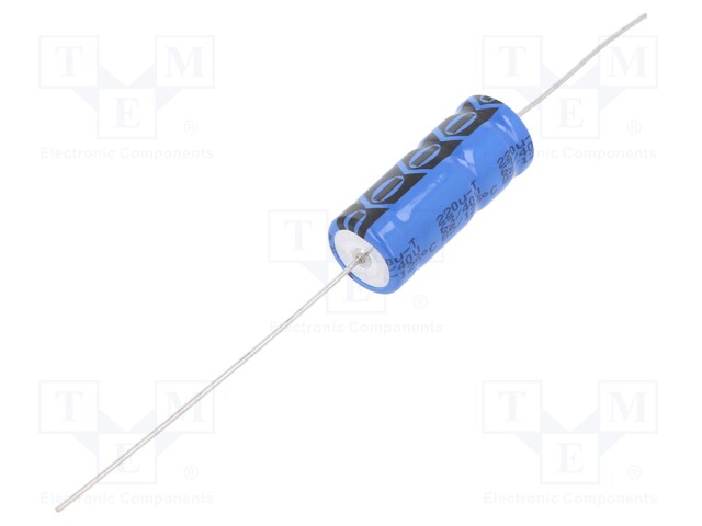 Capacitor: electrolytic; THT; 220uF; 40VDC; Ø12.5x30mm; 8000h