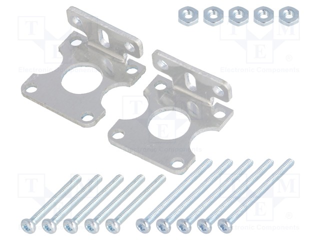 Bracket; silver; Pcs: 2; Holder mat: aluminum; H: 22.7mm