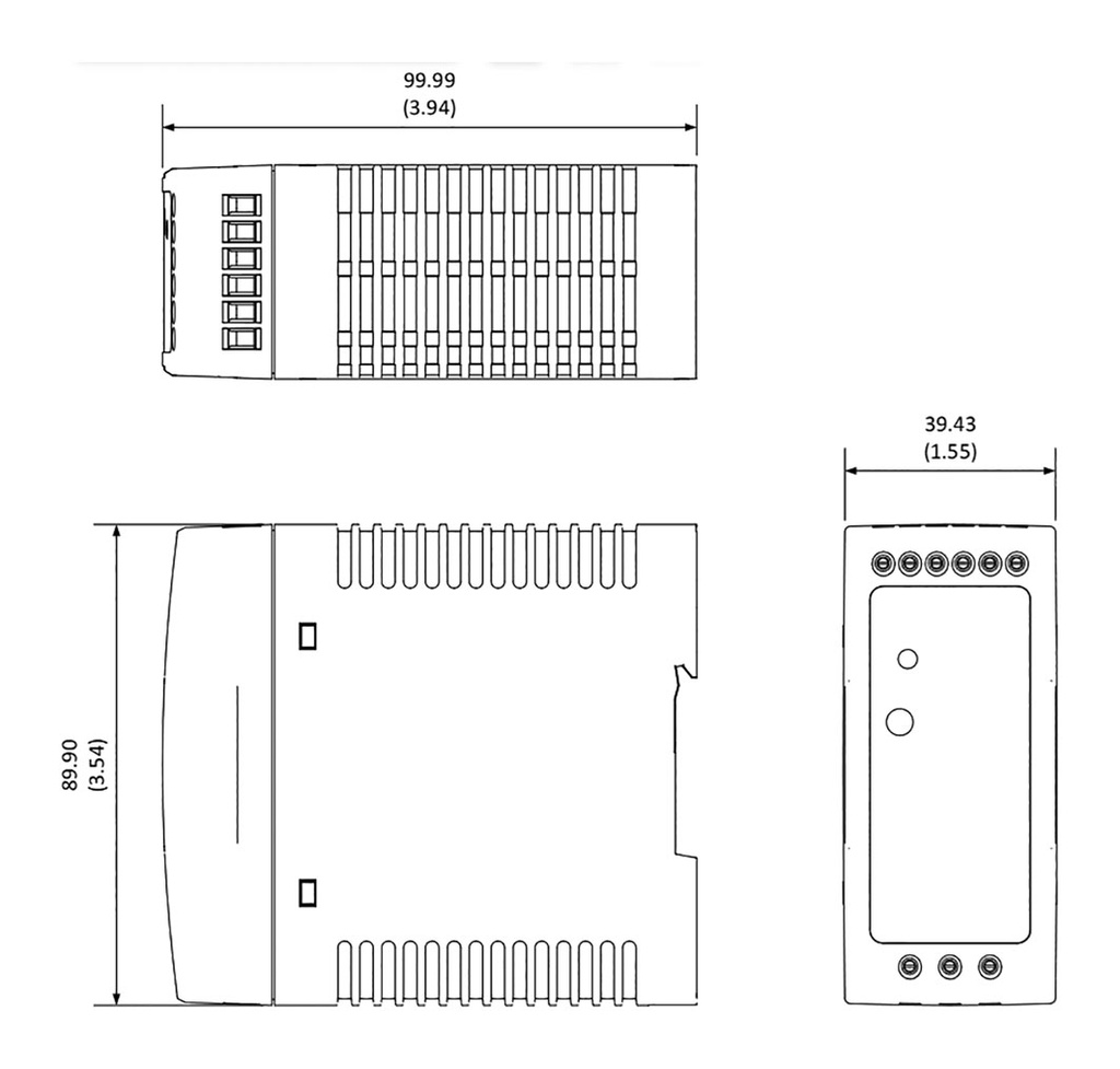 Power supply: switched-mode; for DIN rail; 40W; 48VDC; 830mA; 3kV