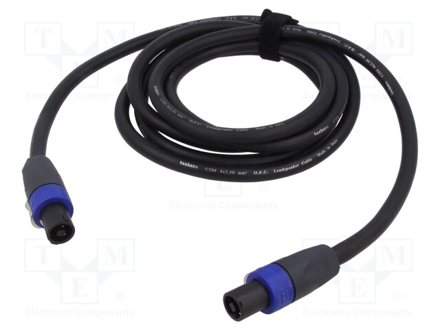 Cable; SpeakON female 4pin,both sides; 9m; black; Øcable: 10.8mm