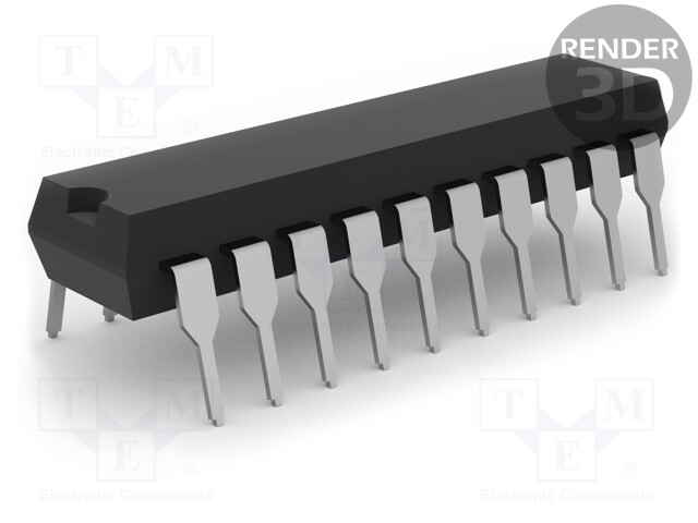 PIC microcontroller; Memory: 8kB; SRAM: 256B; EEPROM: 256B; THT