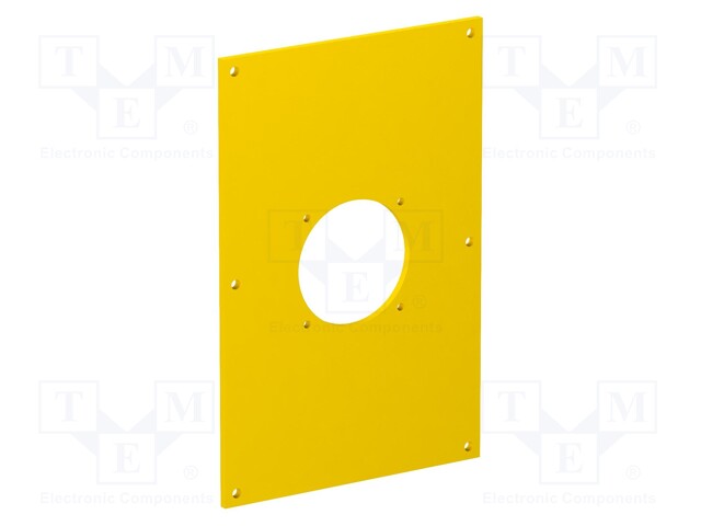 Mounting plate; W: 104.5mm; L: 159.5mm; yellow; with hole