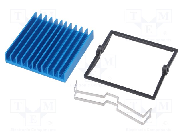 Heatsink: extruded; grilled; blue; L: 40mm; W: 40mm; H: 7.5mm; 9.1°C/W