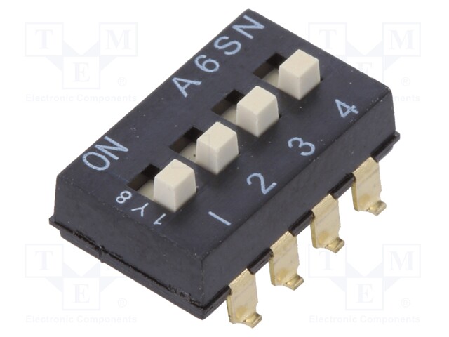 Switch: DIP-SWITCH; Poles number: 4; ON-OFF; 0.025A/24VDC; Pos: 2