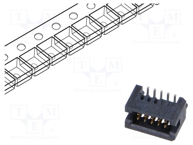 Connector: PCB to PCB; male; PIN: 10; 1.27mm; TFM; SMT; socket; 3.7A