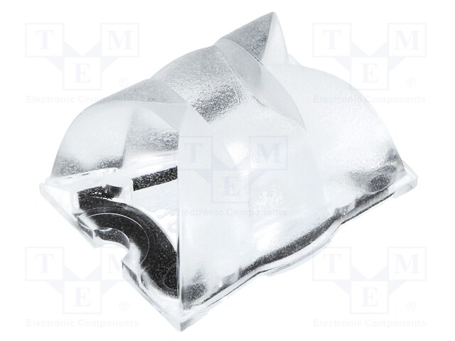 LED lens; rectangular; Mat: PMMA plexiglass; transparent