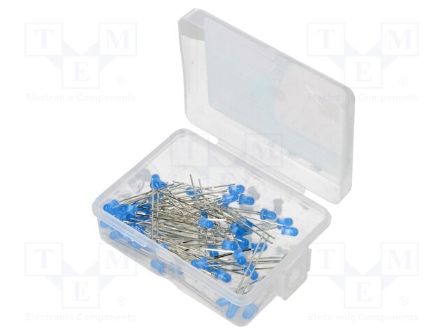 Kit: LED; 3mm; THT; 50pcs; blue; 3÷15V; Kit: LED diode blue x50; 40°