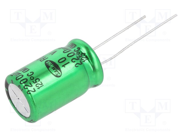 Capacitor: electrolytic; THT; 2200uF; 10VDC; Ø12.5x20mm; ±20%