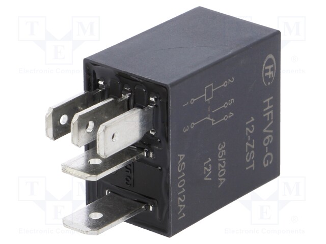 Relay: electromagnetic; SPDT; Ucoil: 12VDC; 35A; automotive; 124Ω