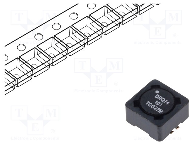 Inductor: wire; SMD; 100uH; Ioper: 860mA; 383mΩ; ±20%; Isat: 990mA