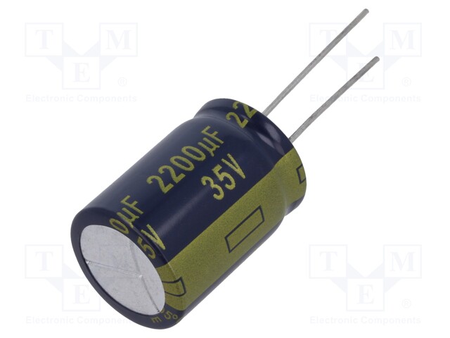 Electrolytic Capacitor, 2200 µF, 35 V, EEUFC Series, ± 20%, Radial Leaded, 5000 hours @ 105°C