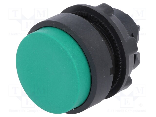 Switch: push-button; Stabl.pos: 1; 22mm; green; Illumin: none; IP66