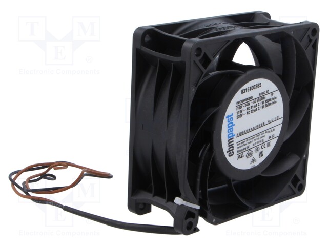 Fan: AC; axial; 92x92x38mm; 71m3/h; ball bearing; 3500rpm