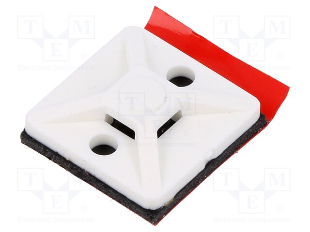 Self-adhesive cable holder; for cable ties; W: 4.4mm; W: 19mm