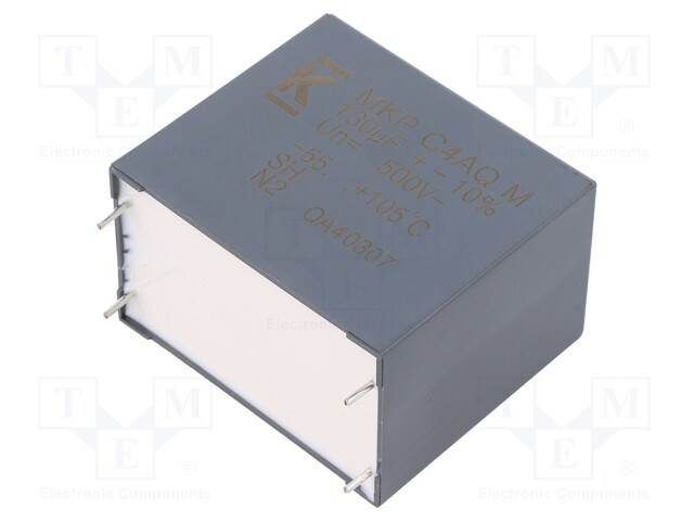 Capacitor: polypropylene; DC-Link; 130uF; ESR: 2.3mΩ; THT; ±10%